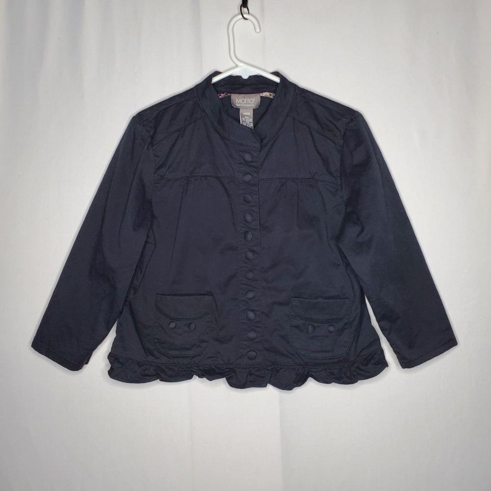 Motto Ruffle Jacket Women Large Snap Romantic Cottagecore Western Steampunk